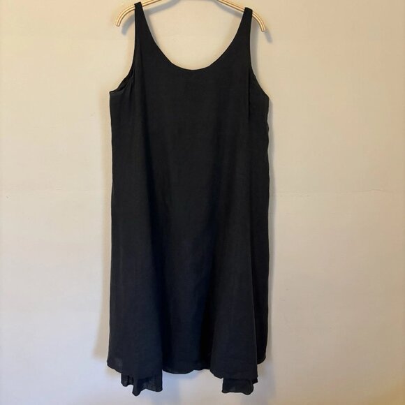 EILEEN FISHER Dress 100% Irish Linen Tank Sheath M Lagenlook Minimalist - Picture 1 of 8